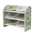 thumbnail image 7 of PORKISS Kids Toy Organization Bookcase with 6 Bins, Multi-functional Nursery Storage Organizer Bookshelf with HDPE Shelf for Children's Room Playroom, Green, 7 of 7