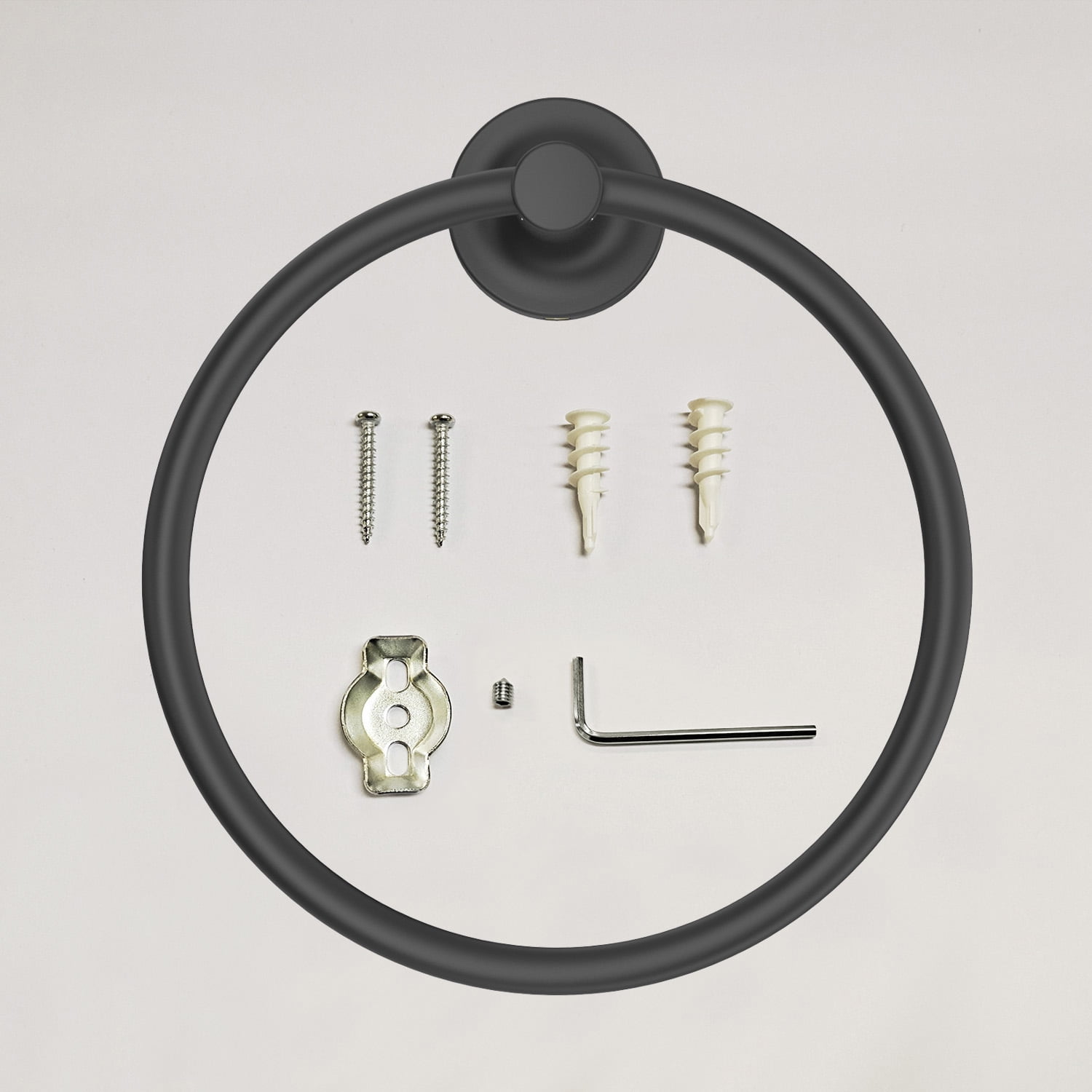 Better Homes & Gardens Clean Modern Wall Mount Towel Ring, Matte Black