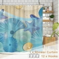 thumbnail image 2 of Ocean Beach Shower Curtain, Sea Starfish Conch Seashell Bathroom Curtain, Tropical Ocean Theme Shower Curtain Set with 12 Hooks for Bathroom 72Wx84L, 2 of 6
