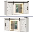 thumbnail image 4 of ModFusion 47" Medicine Cabinet with LED Lights Mirror, Bathroom Wall Storage with Doors and Adjustable Shelf Freestanding, White, 4 of 9