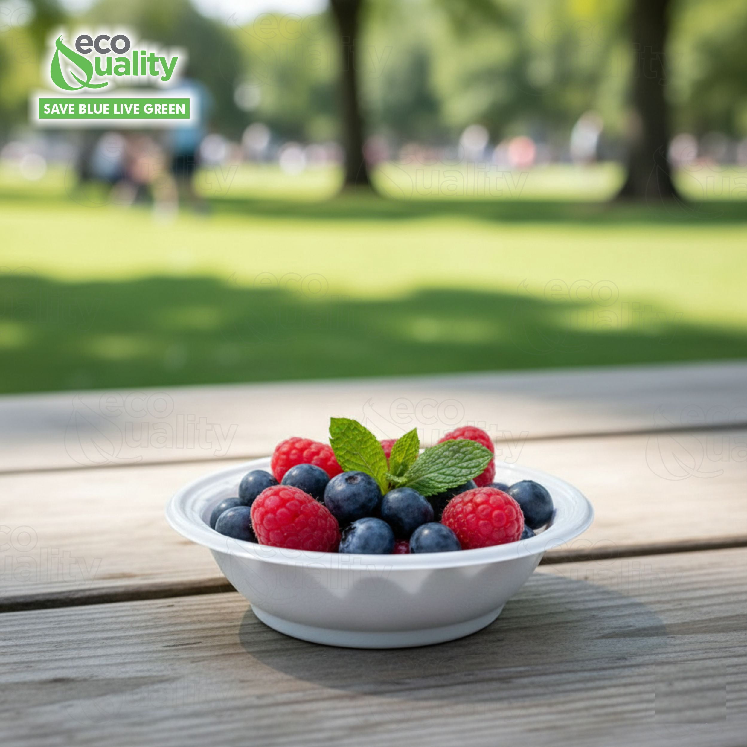 EcoQuality 6oz Disposable White Plastic Bowls - Plastic Dessert Bowls, Dip Bowls, Ice Cream, Sundae, Heavy Duty Plastic Soup Bowls for Baby Showers, Weddings, Birthday Party, Receptions (100)