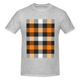 thumbnail image 4 of Bingfone Orange Plaid Men'S Loose Fit Short-Sleeve Pocket T-Shirt, 4 of 7