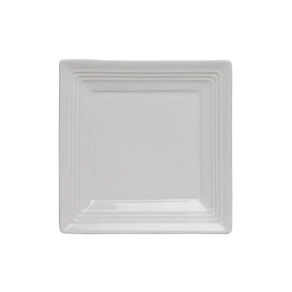 Tuxton China CWH-0845 8.5 in. x 8.5 in. Concentrix Square Plate - Blanco - 1 Dozen