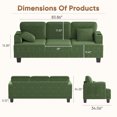 thumbnail image 7 of Furmax 84''W 3 Seat Sofa Couch Wide Armrest Modern Fabric Sofa with USB Charging Ports Corduroy Couch for Living Room,Green, 7 of 7