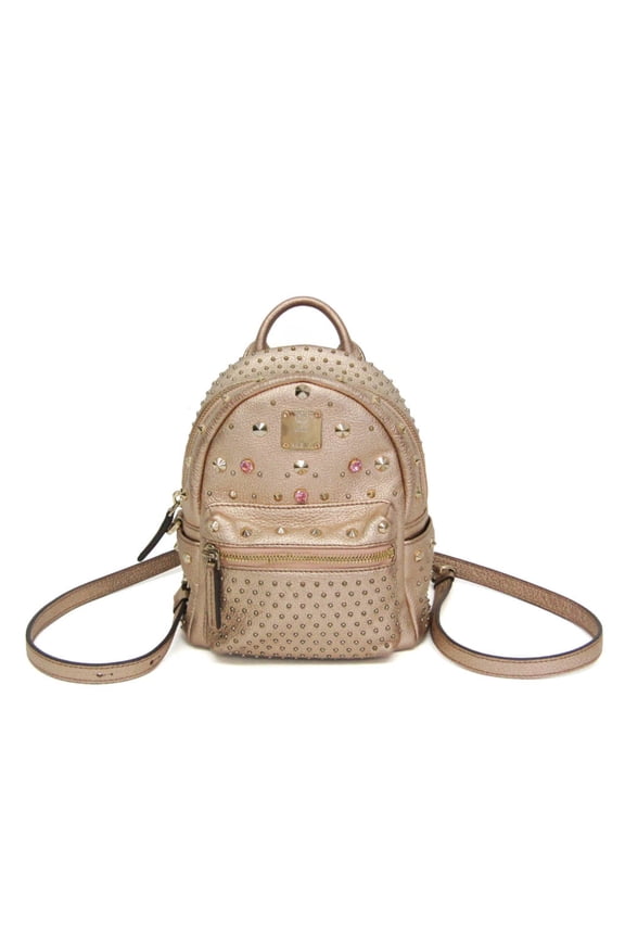 Pre-Owned MCM BEBE BOO MWK6SVE88NW001 Women's Leather Backpack,Shoulder Bag Pink Gold
