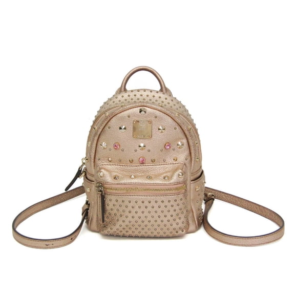 Pre-Owned MCM BEBE BOO MWK6SVE88NW001 Women's Leather Backpack,Shoulder Bag Pink Gold