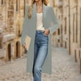 thumbnail image 6 of Oksale Velvet Trench Coat for Women Casual Open Front Cardigan Full Length Overcoat Loose Long Sleeve Outerwear Soft Comfortbale Fall Jackets Gray L, 6 of 7