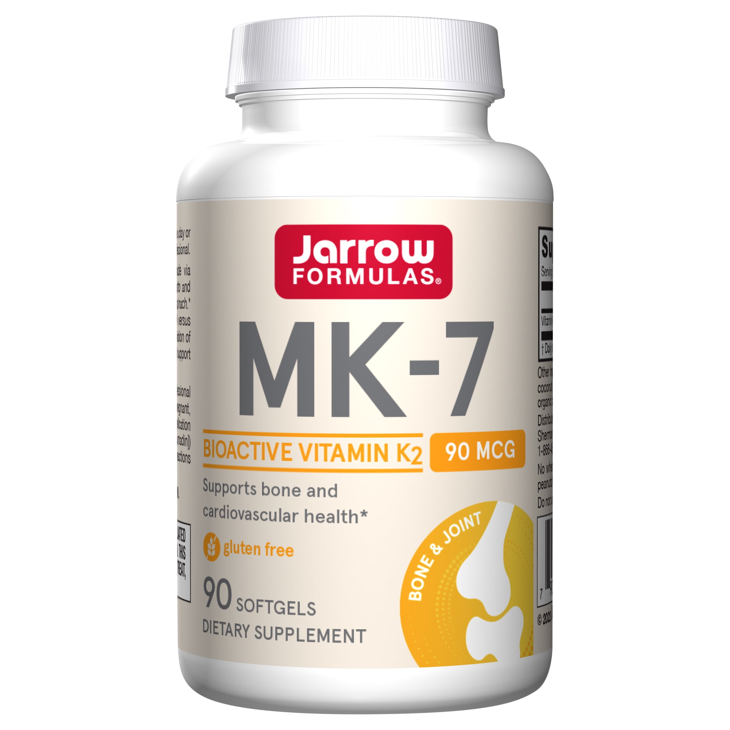 Jarrow Formulas MK-7 90 mcg - Bioactive Form of Vitamin K2-90 Servings (Softgels) - for Bone & Cardiovascular Health - Vitamin K2 MK-7 Dietary Supplement - Gluten Free