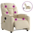thumbnail image 2 of vidaXL Electric Massage Recliner Chair Cream Fabric, 2 of 9