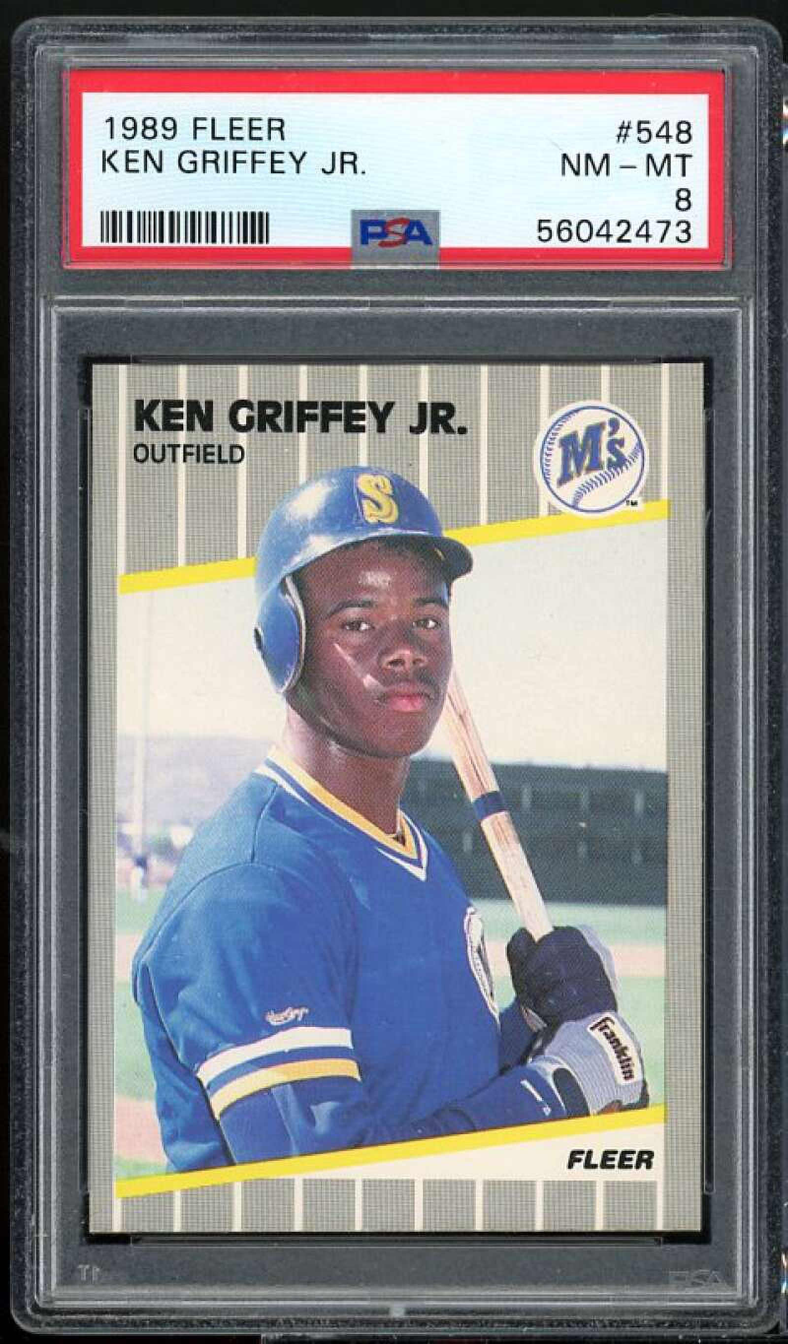 Ken Griffey Jr. Rookie Card 1989 Fleer #548 PSA 8