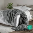 thumbnail image 6 of Bare Home Faux Fur Blanket - 47" x 60" - Ultra Soft Fleece - Throw, Variegated Gray, 6 of 8