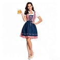 thumbnail image 4 of IUYRTFE Women's Oktoberfest Dirndl Dress Short Sleeve Floral Print Bavarian Costume for Beer Festival Party, 4 of 7