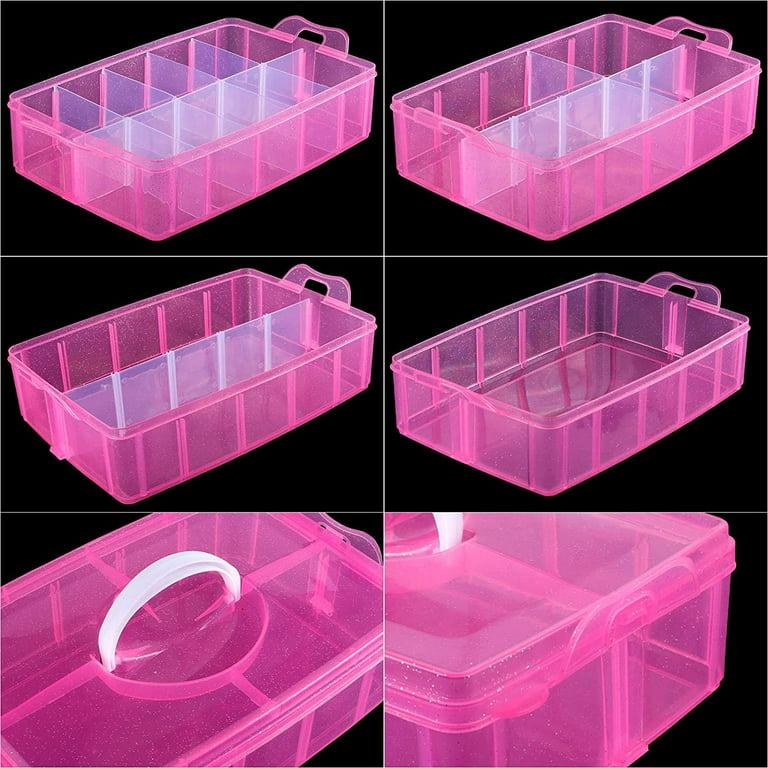 Stackable Storage Container, Pink - 30 Compartments