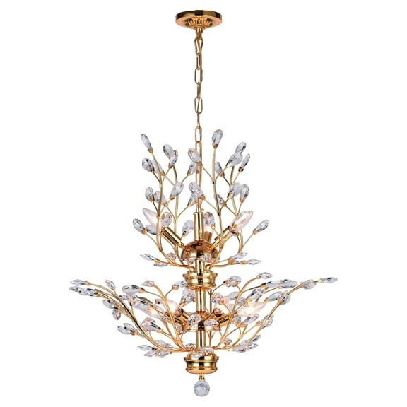 Crystal World 8 Light Gold Chandelier