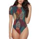 thumbnail image 1 of Balery Autumn Leaves Body de cuello redondo de manga corta para mujer Tops de manga corta Tops básicos-Large, 1 of 7