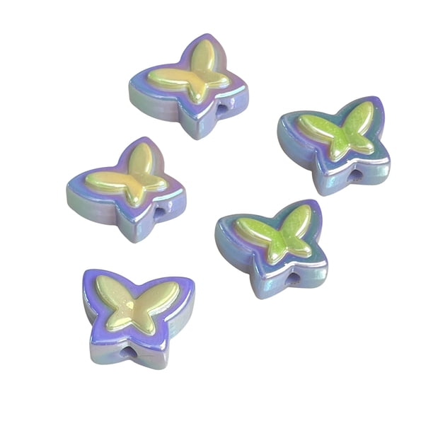 Ipotkitt Colores Cuentas Acrílicas De Mariposa Cuentas Ab Encantadoras Cuentas Transparentes De Mariposa Para Hacer Joyas Pulseras Trenzas