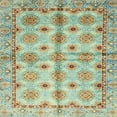 thumbnail image 1 of Ahgly Company Machine Washable Indoor Square Abstract Brown Area Rugs, 5' Square, 1 of 7