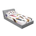 thumbnail image 3 of Birds Bedding Set with Sheet & Covers, Colored Composition Bird Set with Poly Design Triangle in Mosaic Style Illustration, Printed Bedroom Decor 2 Shams, 4 Sizes, Multicolor, by Ambesonne, 3 of 3