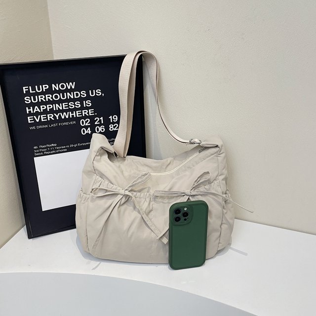 Bolsa de nylon hombro grande Hobo Crossbody Messenger para mujeres blancas