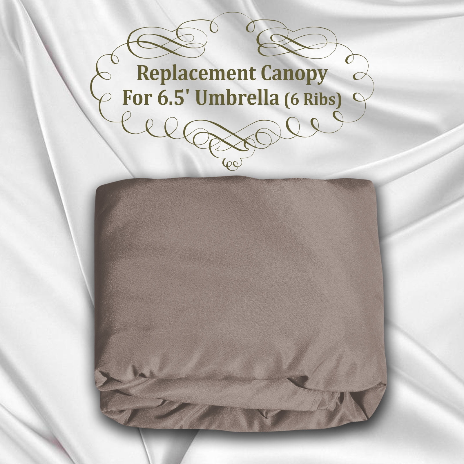 Sunrise Umbrella 6 Rib Taupe Patio Umbrella Canopy, UV Protection