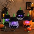 thumbnail image 5 of Light Up Halloween Bucket with Soft Plush Pumpkin Design, Halloween Candy Bucket for Student Trick-Or-Treating, Halloween Baskets for Student with Handle for Halloween Party, 5 of 7