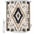 thumbnail image 2 of Boho Black Brown Waterproof Fabric Shower Curtain,Retro Geometric Southwestern Ethnic Waterproof Fabric Shower Curtain for Bathroom Curtains Bathtubs Shower Curtains with 12 Hooks Extra Long 72x96, 2 of 8