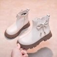 thumbnail image 2 of WXFAZCVU Girls Leather Boots Fall Winter Casual Dressy Ankle Booties with Bowknot Everyday Wear Size 12, 2 of 4