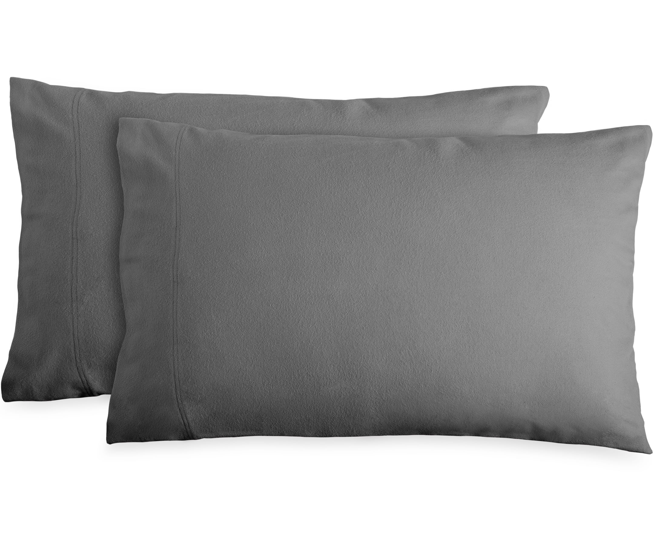 Bare Home 100% Cotton Flannel Deep Pocket 4-Piece Sheet Set with 2 Bonus Pillowcases (King, Gray)