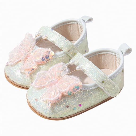 Yindaity Baby Girl Sneakers Baby Walking Shoes Wide Baby Shoes Boys Girls Infant Sneakers Crib Shoes Breathable Toddler Shoes Slip On Shoes(Beige,Size5)