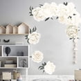 thumbnail image 2 of White Peony Wall Deacls Flores Pegatinas de pared para dormitorio, Peonías de acuarela Pósteres de pared Vintage Peel and Stick Art Murales Papel tapiz para sala de estar Habitación de niñas Oficina Fason CZJJ-ST153, 2 of 7