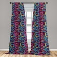 thumbnail image 5 of Ambesonne Animal Curtains, Hand Drawn Art Snakes, Pair of 28"x63", Plum Blue Yellow, 5 of 5