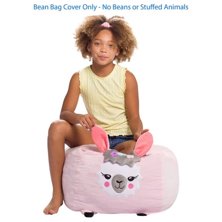 UPC: 0810073460232 | Posh Creations Bean Bag Chair Stuffable Cover Soft Cover Kids 1.5 ft Pink Llama