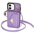 thumbnail image 7 of Nalacover Case for iPhone 11, Crossbody Wallet Case with Card Slots Holder, PU Leather Lanyard Shoulder Strap Purse Cover with Kickstand Shockproof Case for iPhone 11, Purple, 7 of 7