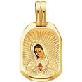 thumbnail image 3 of Solid 14K Gold Box Chain Guadalupe Enamel Picture Religious Pendant Necklace - Choose Length 16" to 24" (0.8 mm, 20.0 Inches), 3 of 5