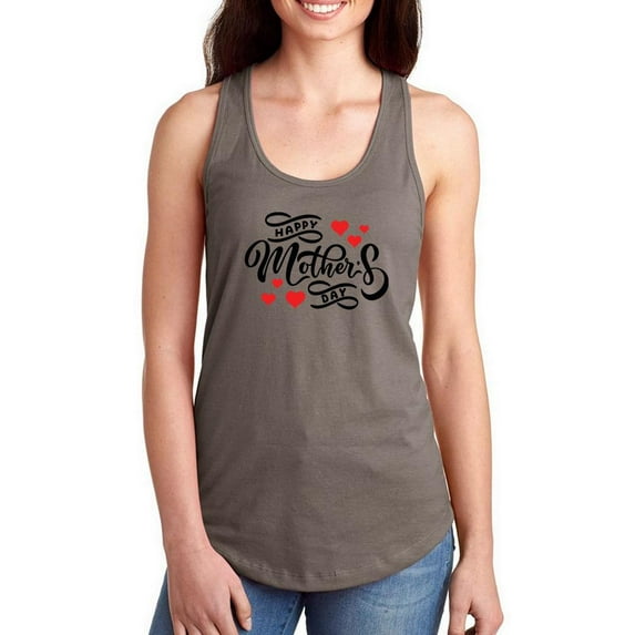 Mothers Day Noir Text Racerback Tank Women -Image by Shutterstock, Female Medium