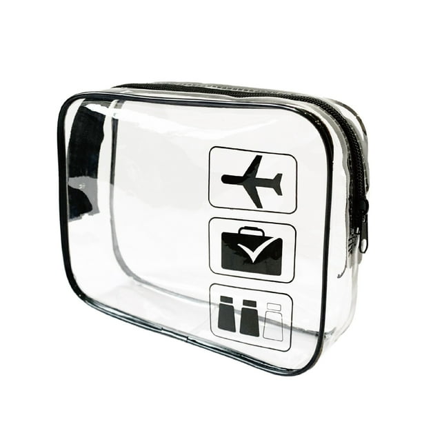 Neceser de viaje transparente Bolsa para líquidos homologada Bolsa de aseo transparente impermeable Bolsa de maquillaje de viaje de PVC Bolsa de cosméticos transparente portátil