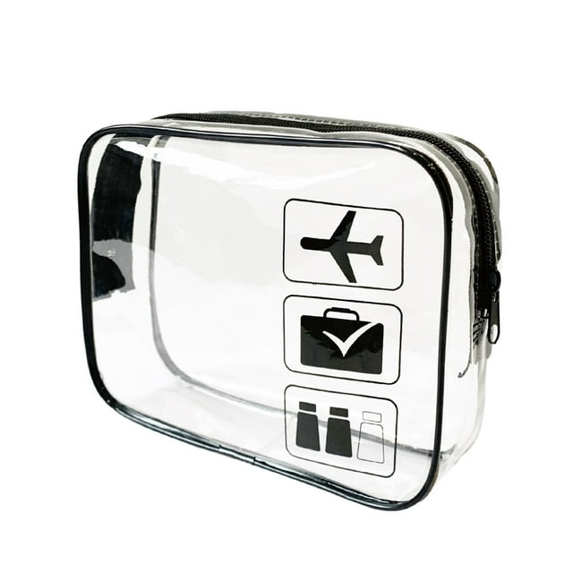 Neceser de viaje transparente Bolsa para líquidos homologada Bolsa de aseo transparente impermeable Bolsa de maquillaje de viaje de PVC Bolsa de cosméticos transparente portátil