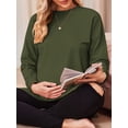 thumbnail image 4 of Weardear 3 Pack Maternity Shirts Womens Long Sleeve Split Side Tunic Tops Drop Shoulder T Shirt Casual Pregnancy Clothes, 4 of 6
