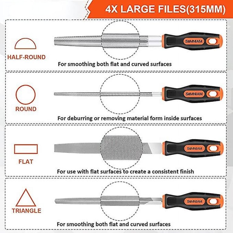 Wood Filler T12 Carbon Steel Files 16-Piece Metal - For Metalworking ...