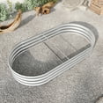 thumbnail image 4 of Pouseayar 70.86"x35.43"x11.42" Metal Raised Garden Bed, Oval Raised Planter for Flowers Plants, Vegetables Herb, Silver, 4 of 7