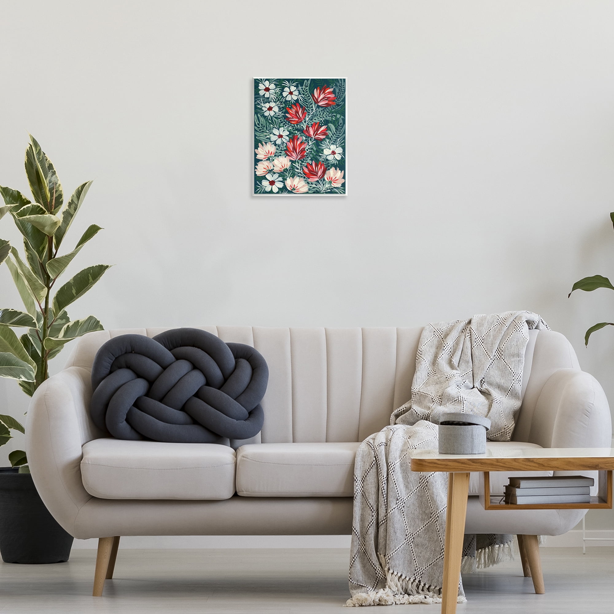 Stupell Industries Folksy Floral Pattern Botanical & Floral Painting Unframed Art Print Wall Art, 11 x 14
