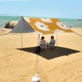 thumbnail image 7 of Portable Beach Tent Sun Shelter With Ground Pegs Water And Wind Resistant Sun Shade Canopy Angle Adjustable White Flowers with Gray Accents, 7 of 7