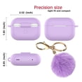 thumbnail image 3 of AirPods Pro 2 Silicone Case, AirPods Case with Keychain / Fur Ball, Njjex Shockproof Protective Premium Silicone Cover Skin for Apple Airpods Pro 2nd Generation - Light Purple, 3 of 7