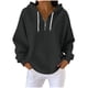 thumbnail image 2 of Ounisa Womens Hoodies Casual Long Sleeve Drawstring Waffle Pullover Tops Loose Hooded Sweatshirt with Pocket, 2 of 8