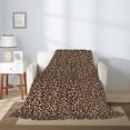 thumbnail image 2 of Sikiie Brown Leopard Cozy Flannel Fleece Throw Blanket: Lightweight & Thick for All Seasons - Perfect for Women, Men, & Kids"50"x40", 2 of 6