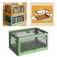 thumbnail image 5 of Decorative Foldable Storage Box Container Dust Stackable Space Saving with Lid Transparent for Office Wardrobe , green, 5 of 8
