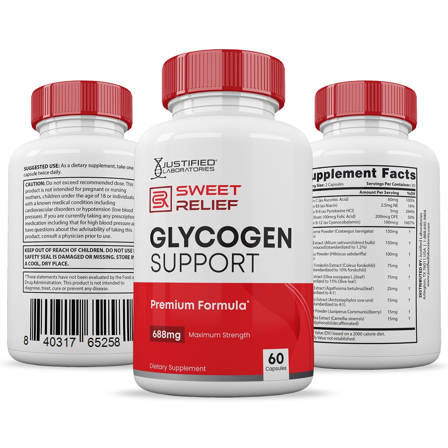 Sweet Relief Glycogen Pills Premium Formula 688 MG 1 Bottle