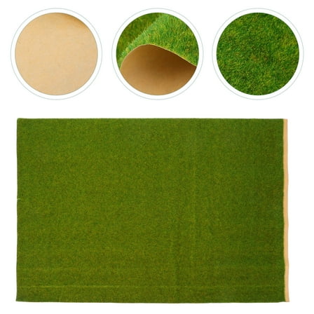 FRCOLOR Artificial Grass Mat for DIY Craft and Model Scenery Creation Light Green Plastic 1 Piece