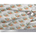 thumbnail image 2 of Soimoi Gray Cotton Voile Fabric Tomato,Leaves & Flower Floral Print Sewing Fabric Yard 56 Inch Wide, 2 of 3