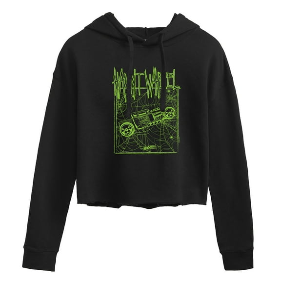 Hot Wheels - Halloween - Haunt Wheel - Juniors Cropped Pullover Hoodie